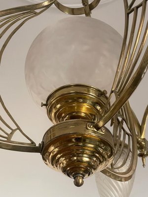 Arto Deco Ceiling Lamp in Bronze and Carved Glass, 1920s-RFP-1309671