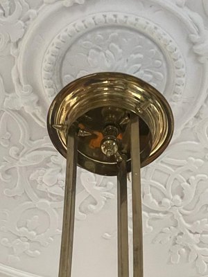 Arto Deco Ceiling Lamp in Bronze and Carved Glass, 1920s-RFP-1309671