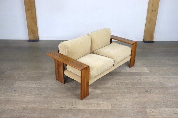 Artona Sofa in Elm and Linen by Afra & Tobia Scarpa, 1975-ZZP-1397979