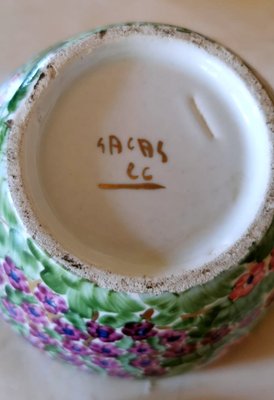 Arts and Crafts Italian Hand Painted Glazed Ceramic Teapot-QRS-1117511