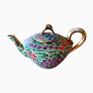 Arts and Crafts Italian Hand Painted Glazed Ceramic Teapot-QRS-1117511