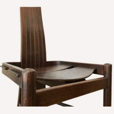 Arts and Crafts Oak Organic Shaped Steam Bent Revival Chair-BHG-1160921