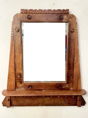 Arts and Crafts Wooden Mirror, 1950s-VAM-1767039