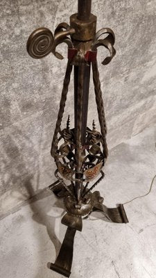 Arts and Crafts Wrought Iron Floor Lamp-NQV-1220332