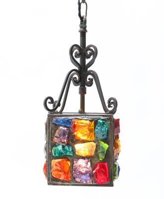 Arts & Crafts Art Nouveau Wrought Iron Lantern, 1900s-MY-989223