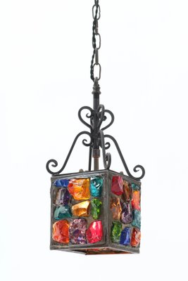 Arts & Crafts Art Nouveau Wrought Iron Lantern, 1900s-MY-989223