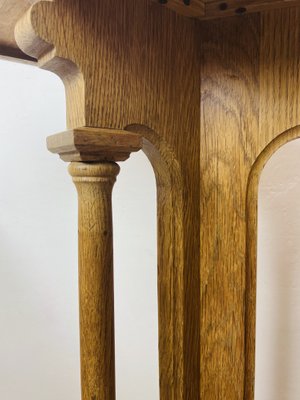 Arts & Crafts Gothic Revival Pedestal in Oak, 1920s-WZZ-1448660