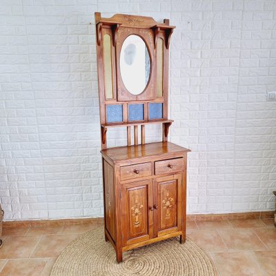 Arts & Crafts Hall Stand in Teak-FRB-1739744