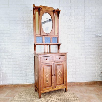 Arts & Crafts Hall Stand in Teak-FRB-1739744