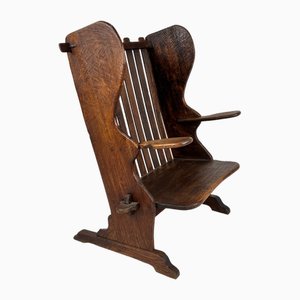 Arts & Crafts Handmade Wooden Sculptural Lounge Chair, 1900s-RMX-1796266