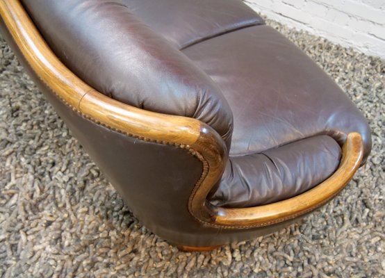 Arts & Crafts Style Leather Sofa, 1950s-QFD-1017284