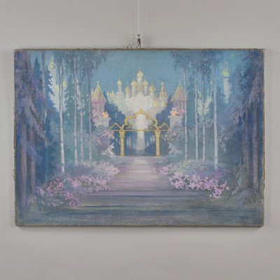 Arturs Lapiņš, Scenography for the Tale of the Invisible City of Kitezh, Oil on Canvas-WMV-1127670