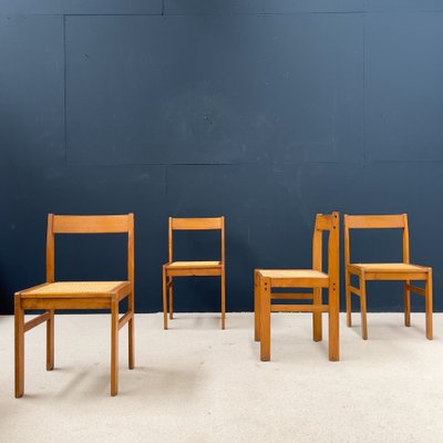 Ash and Cane Chairs, 1950, Set of 4-RB-1275881