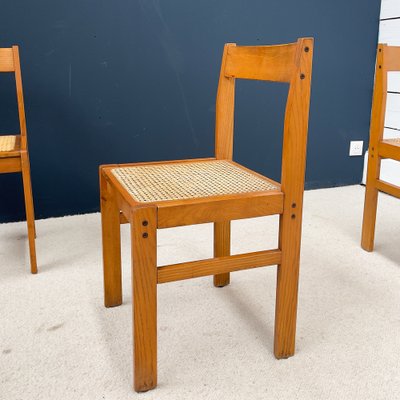 Ash and Cane Chairs, 1950, Set of 4-RB-1275881