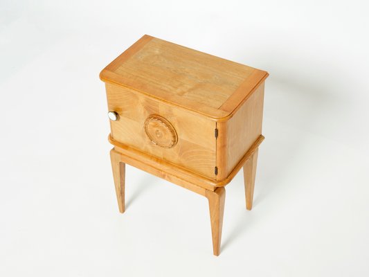 Ash Bedside Carved Table, 1940s-YJA-906467