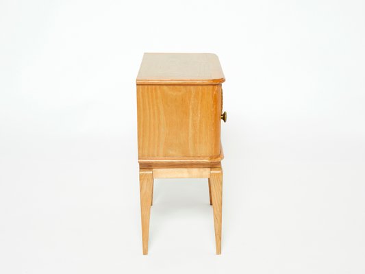 Ash Bedside Carved Table, 1940s-YJA-906467