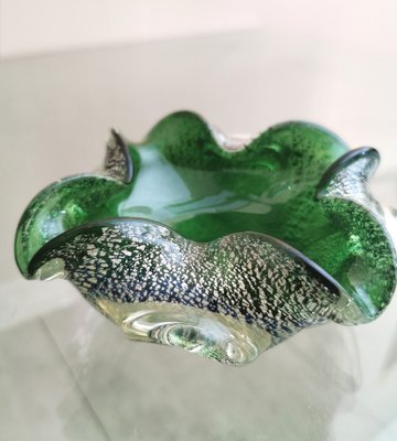 Ashtray in Submerged Green Murano Glass Attributed to Barovier & Toso, Italy, 1970s-ZST-1357448