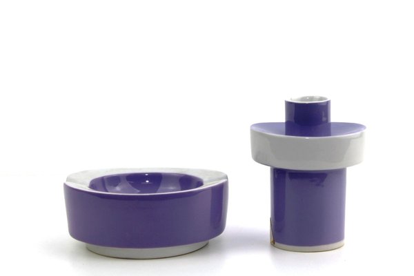 Ashtray with Candlestick by Royal Dux, 1960s, Set of 2-ZWH-799138