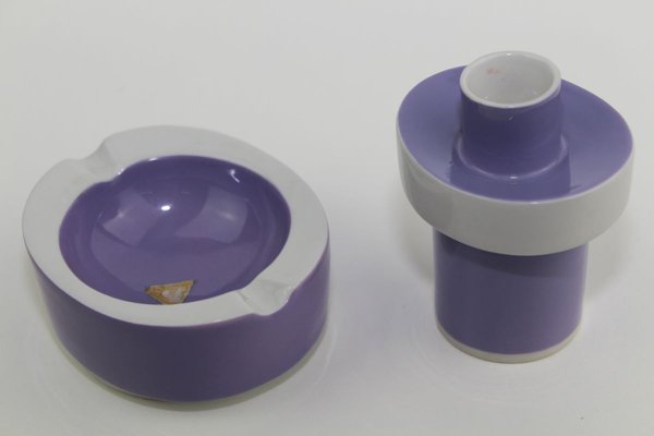 Ashtray with Candlestick by Royal Dux, 1960s, Set of 2-ZWH-799138