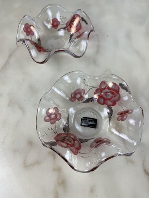 Ashtrays in Decorated Murano Glass, Italy, 1960s, Set of 2-YST-1754691