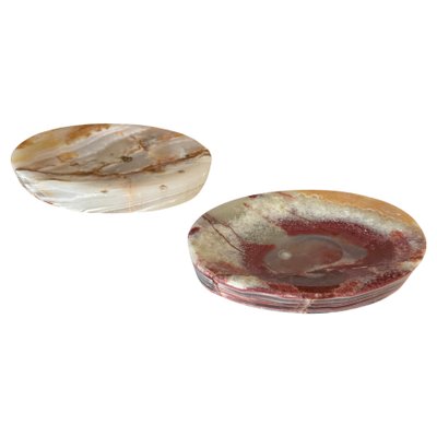 Ashtrays in Onyx and Oval Shape, Italy, 1960s, Set of 2-UR-1815736