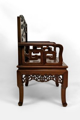 Asian Armchairs with Bats and Cranes, 1880s, Set of 4-XNH-1816672