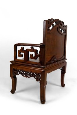 Asian Armchairs with Bats and Cranes, 1880s, Set of 4-XNH-1816672