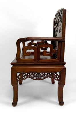 Asian Armchairs with Bats and Cranes, 1880s, Set of 4-XNH-1816672