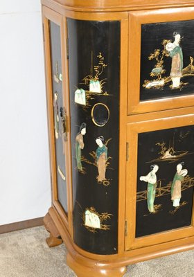 Asian Cabinet with Lacquered Wooden Liqueurs, China, 1950s-RVK-1823804