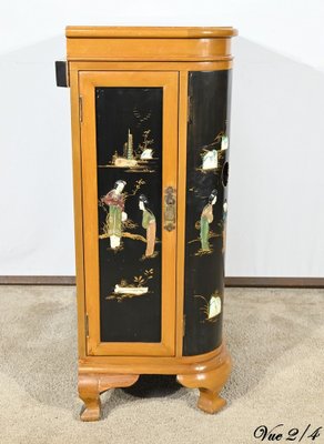 Asian Cabinet with Lacquered Wooden Liqueurs, China, 1950s-RVK-1823804