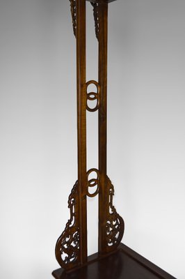 Asian Coat Rack in Carved Wood with Dragons, 1940s-XNH-754049