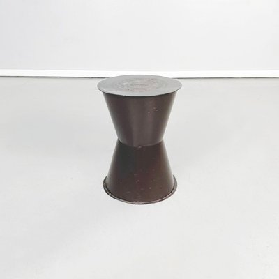 Asian Modern Table and Stools in Brown Metal with Decoration, 1990s, Set of 3-GDD-1363622