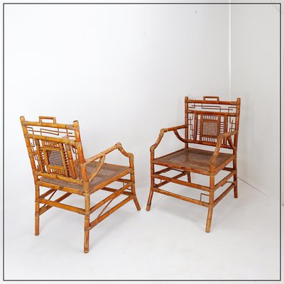 Asian Style Bamboo Armchairs, France, 1962, Set of 2-NYF-2018786