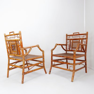 Asian Style Bamboo Armchairs, France, 1962, Set of 2-NYF-2018786