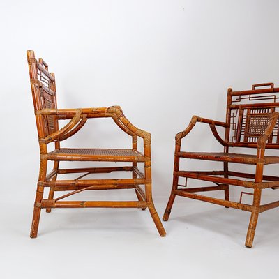 Asian Style Bamboo Armchairs, France, 1962, Set of 2-NYF-2018786