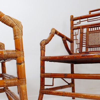 Asian Style Bamboo Armchairs, France, 1962, Set of 2-NYF-2018786