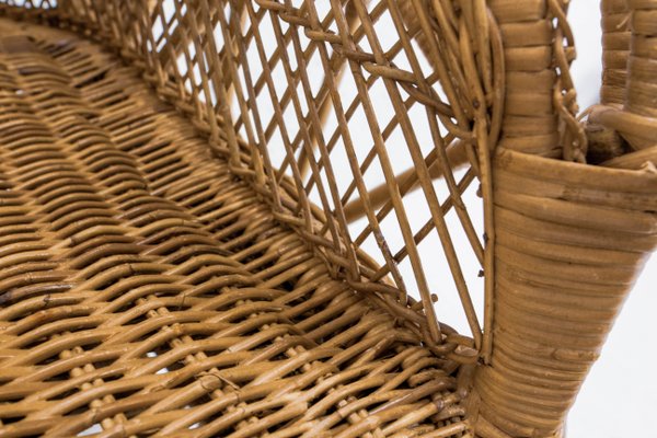 Asian Wicker and Bamboo Rickshaw, Mid-20th Century-RIU-1142210