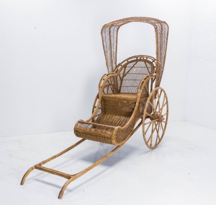 Asian Wicker and Bamboo Rickshaw, Mid-20th Century-RIU-1142210