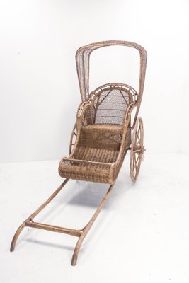 Asian Wicker and Bamboo Rickshaw, Mid-20th Century-RIU-1142210