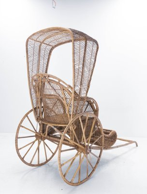 Asian Wicker and Bamboo Rickshaw, Mid-20th Century-RIU-1142210