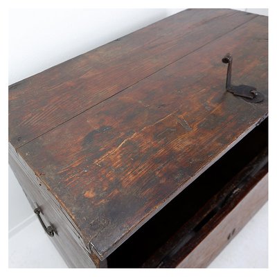 Asian Wooden Chest with Decorative Fittings-JG-1786330