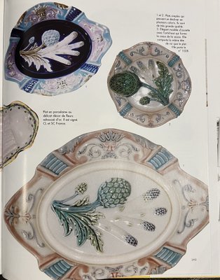 Asparagus and Artichoke Service Plates, 1880, Set of 7-EUT-1723617