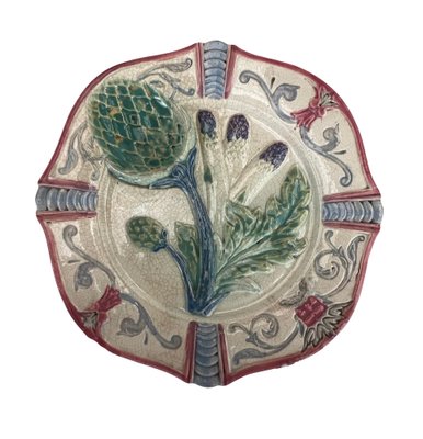 Asparagus and Artichoke Service Plates, 1880, Set of 7-EUT-1723617