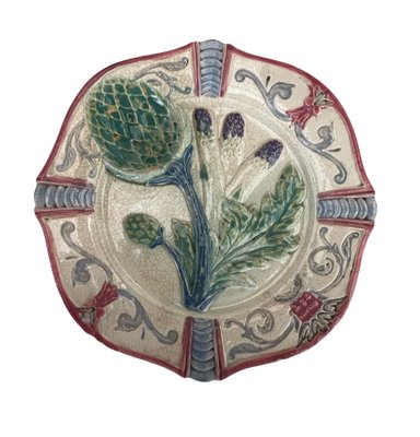 Asparagus and Artichoke Service Plates, 1880, Set of 7-EUT-1723617