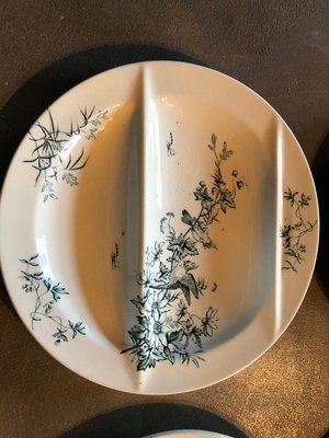 Asparagus Plates from Longwy, 1960s, Set of 4-QJM-835074