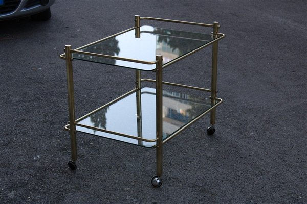 Asymmetric Bar Trolley in Solid Brass, 1970s-EH-753750