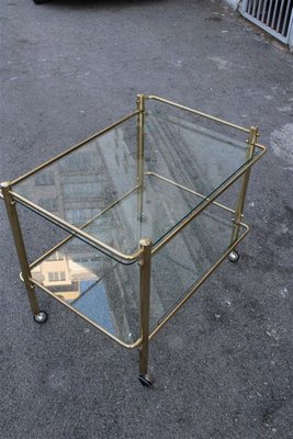 Asymmetric Bar Trolley in Solid Brass, 1970s-EH-753750