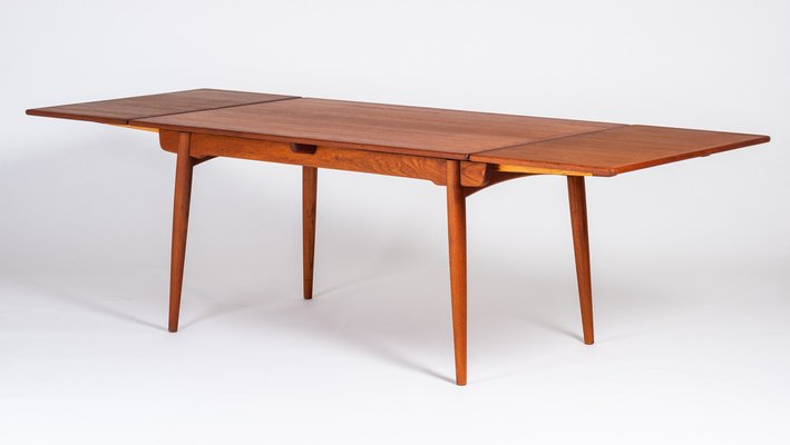 AT-312 Dining Table in Teak by Hans J. Wegner for Andreas Tuck, Denmark, 1950s-ZGQ-1289902