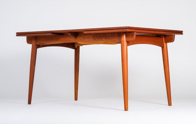 AT-312 Dining Table in Teak by Hans J. Wegner for Andreas Tuck, Denmark, 1950s-ZGQ-1289902