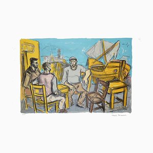 At the Harbor - Original Lithograph by Alberto Chiancone - 1970s 1970s-ZCI-757948